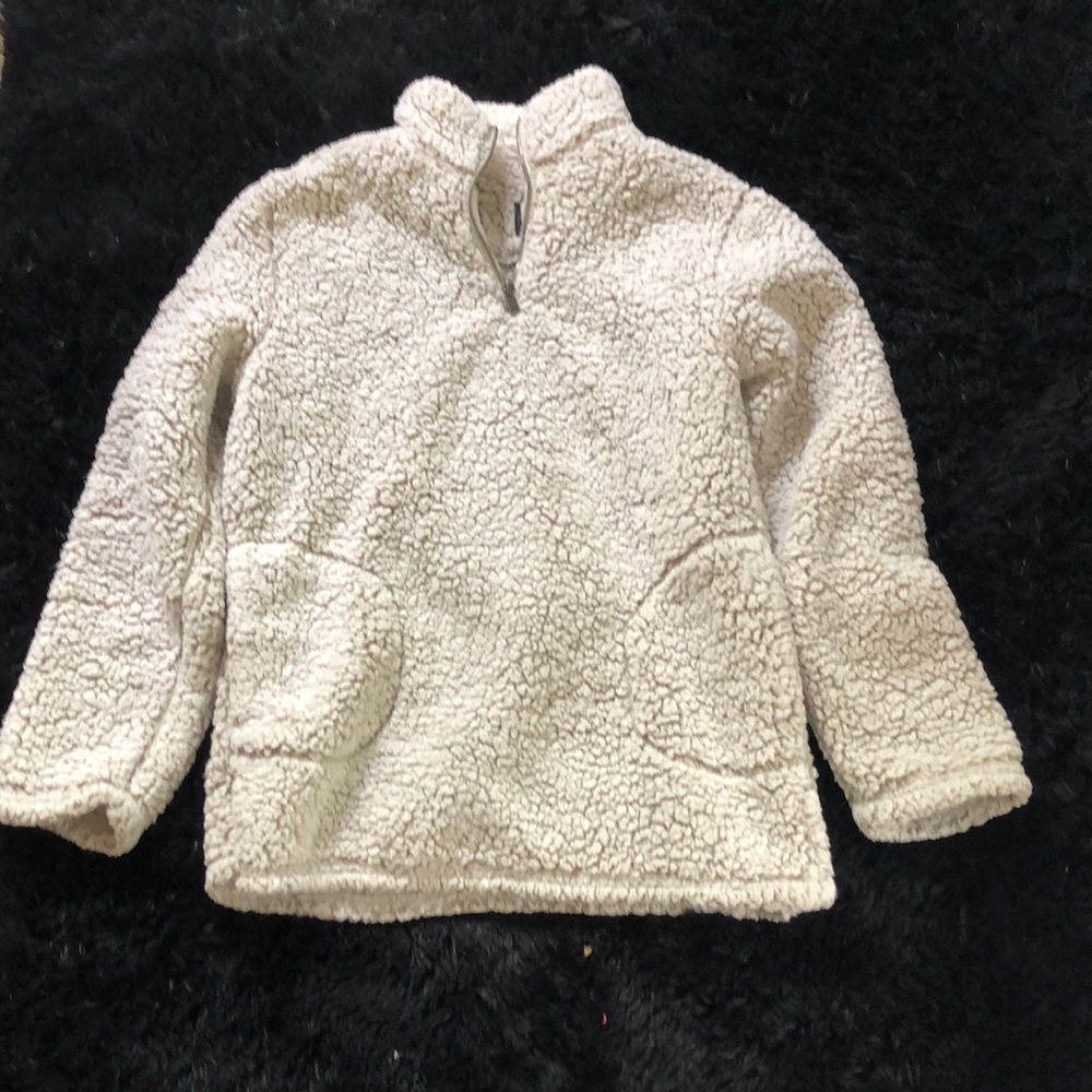 White fuzzy sweatshirt